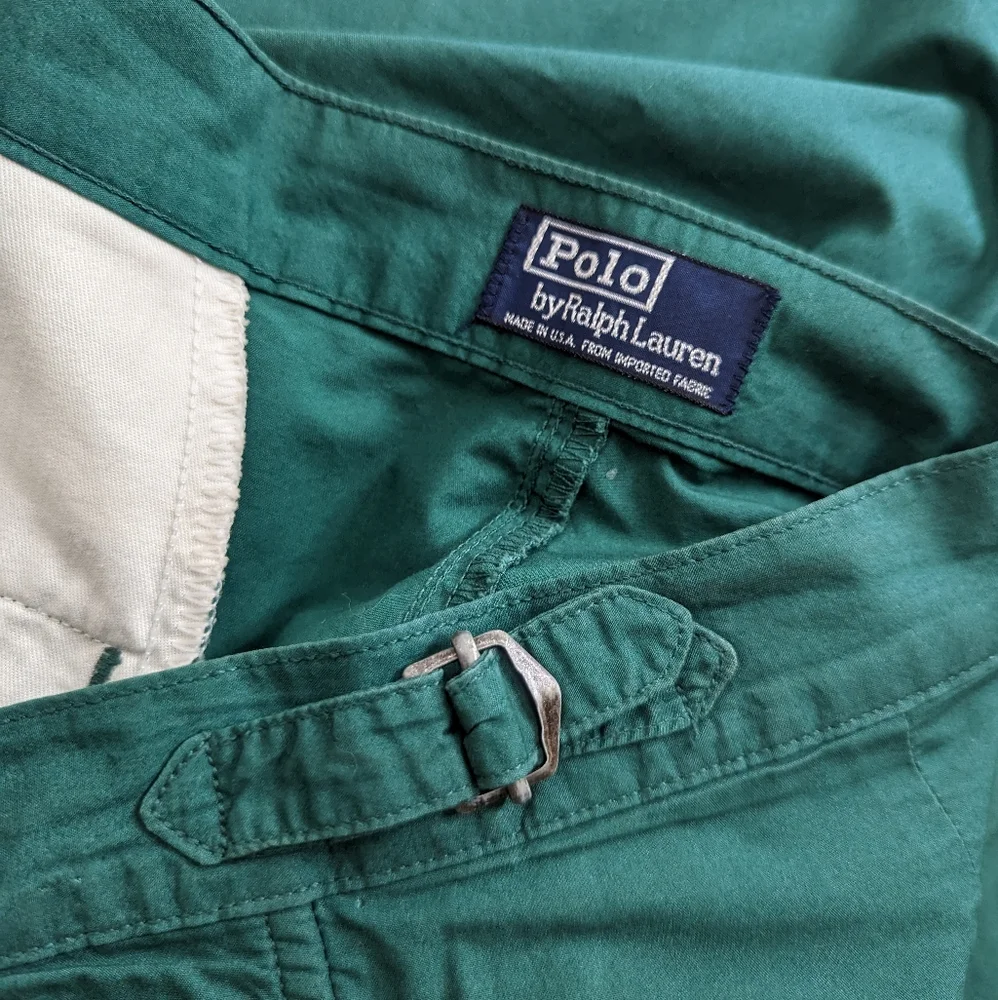 Vintage Polo Ralph Lauren Men's Green Lightweight Cotton Chino Pants 34x34 - Picture 7 of 9